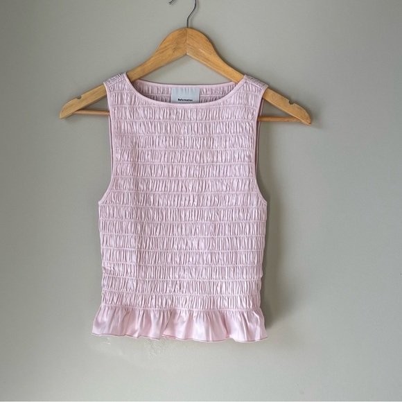 NEW Reformation Laguna Two Piece Matching Midi Set Cherry Blossom Pink US 4 UK 8 - Picture 7 of 16